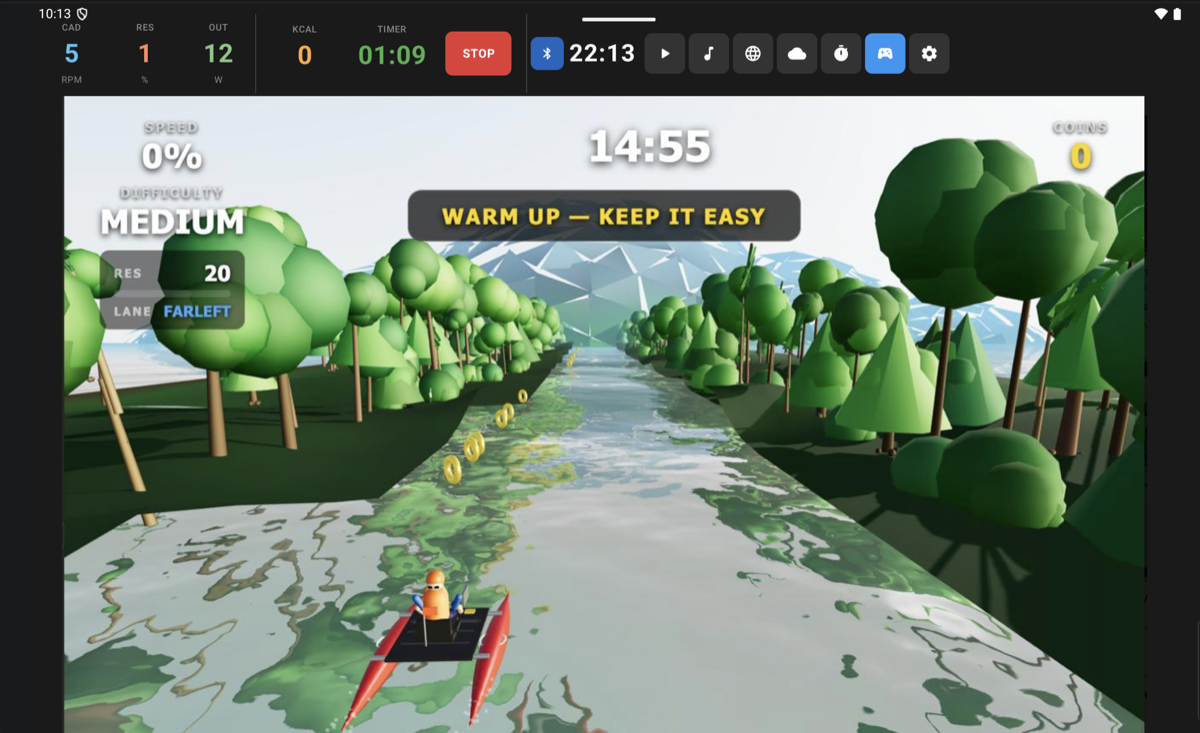 VeloPlay running on a Peloton tablet